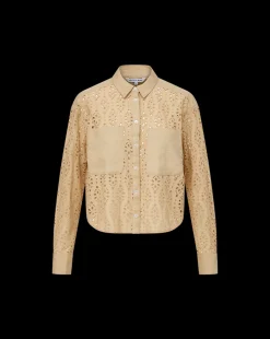 Aderes Cotton Eyelet Shirt in Stone Khaki><noscript><img width=