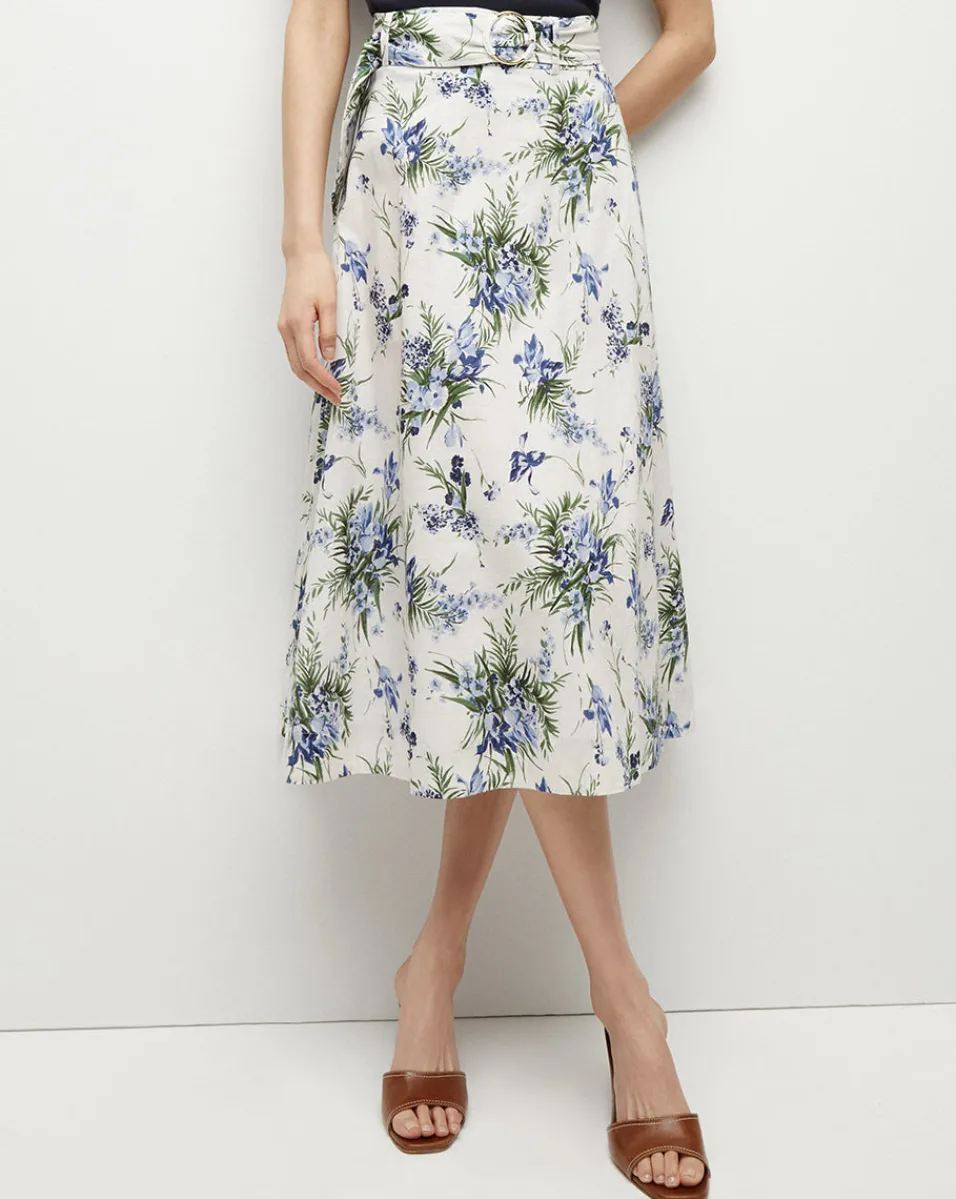 Arwen Cotton Skirt in Off-White Multi>Veronica Beard Hot