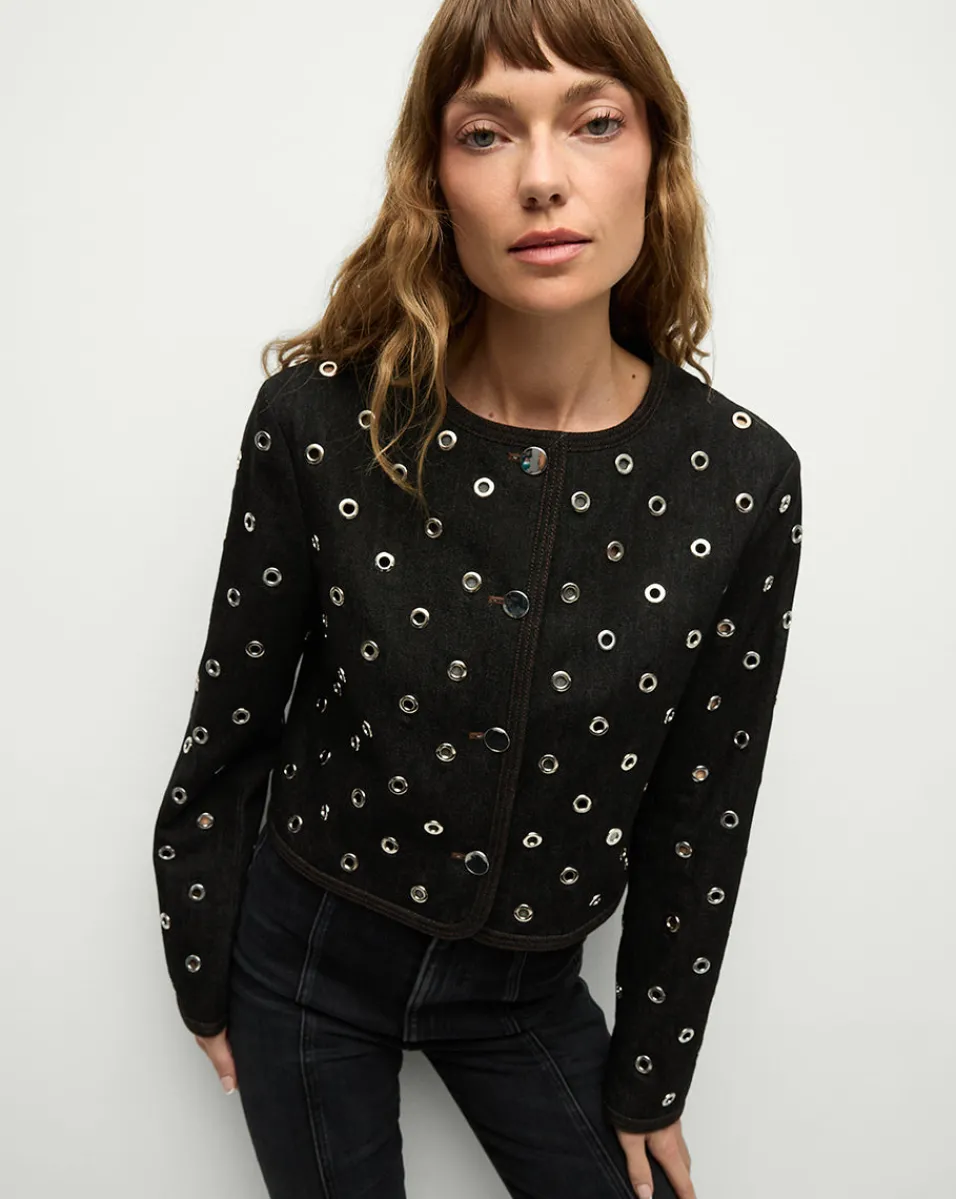 Beale Grommet Jacket in Black | Studded Jacket>Veronica Beard Best