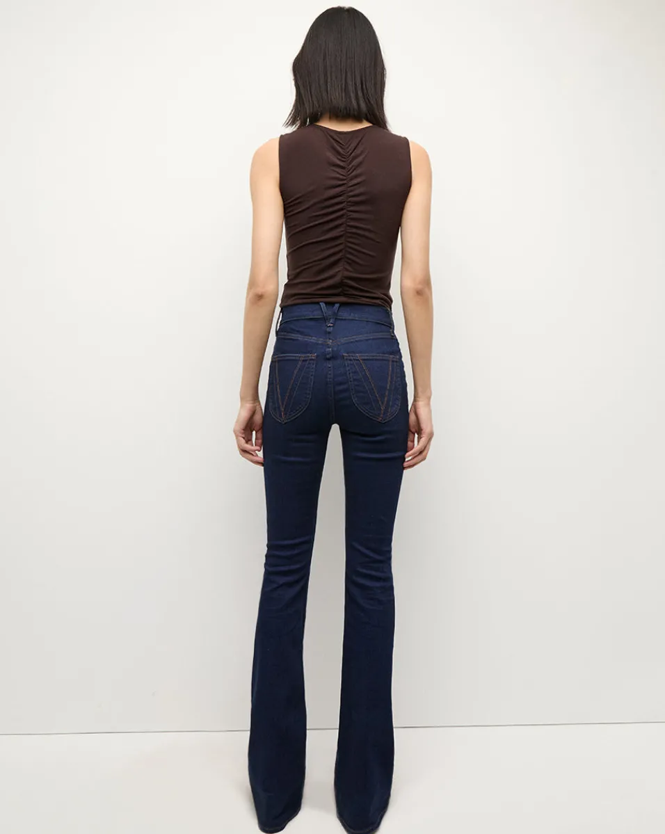 Beverly Patch-Pocket Skinny-Flare Jean in Rodeo Clean>Veronica Beard