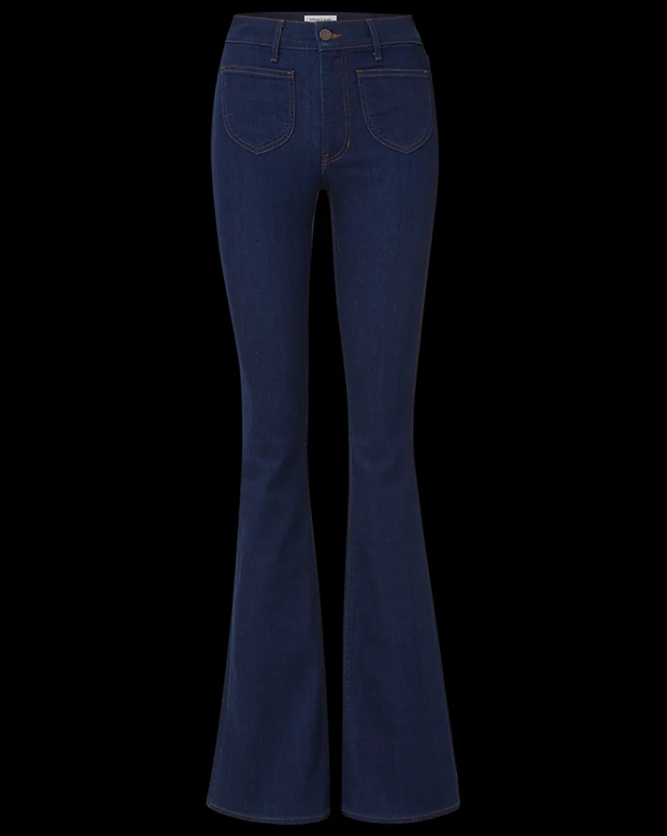 Beverly Patch-Pocket Skinny-Flare Jean in Rodeo Clean>Veronica Beard