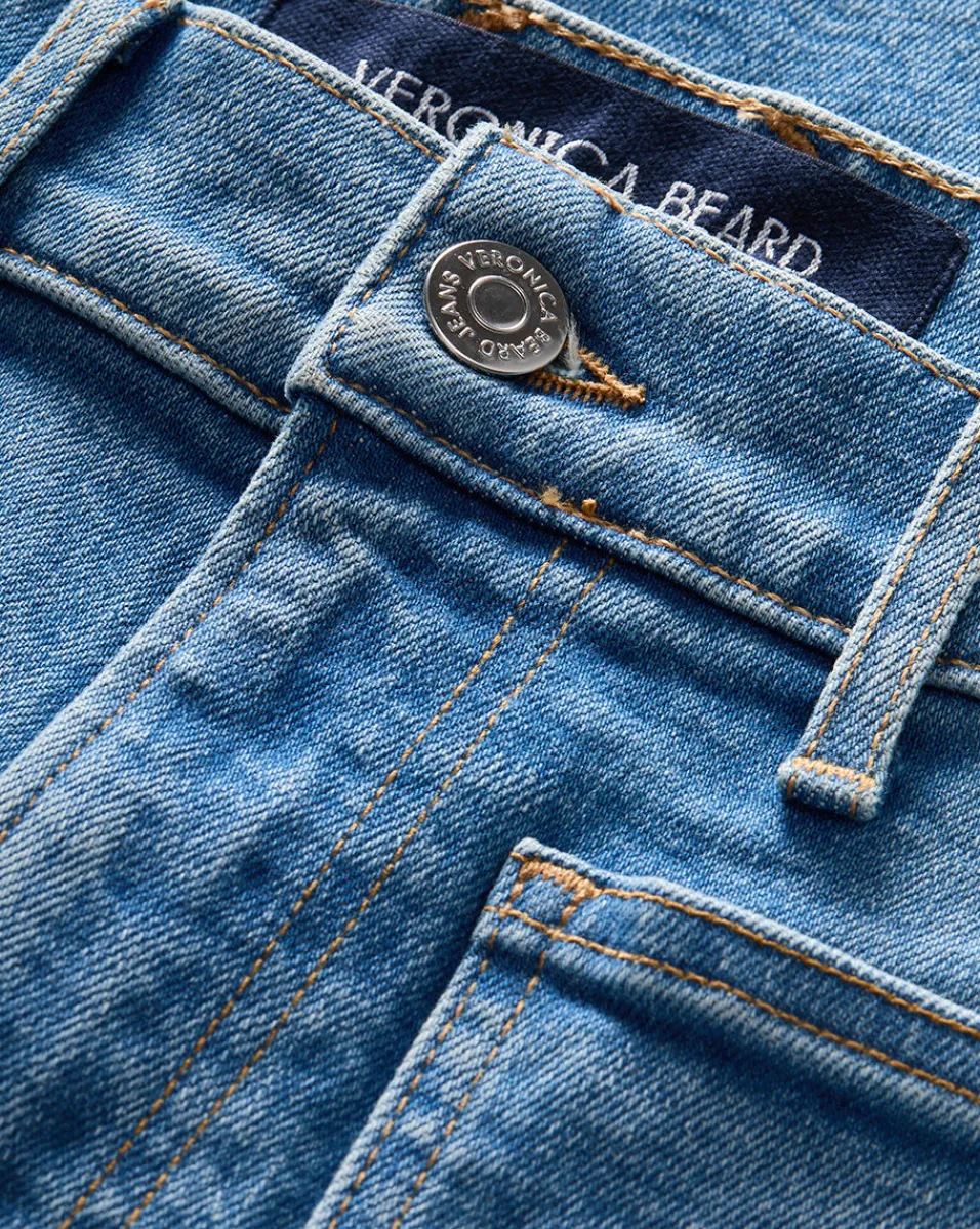 Beverly Patch-Pocket Skinny-Flare Jean in Seawater Stone>Veronica Beard Sale