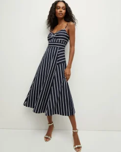 Blige Striped Dress in>Veronica Beard Sale