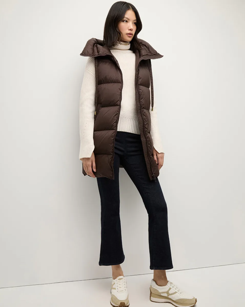 Bria Puffer Vest in Dark Chocolate>Veronica Beard Outlet