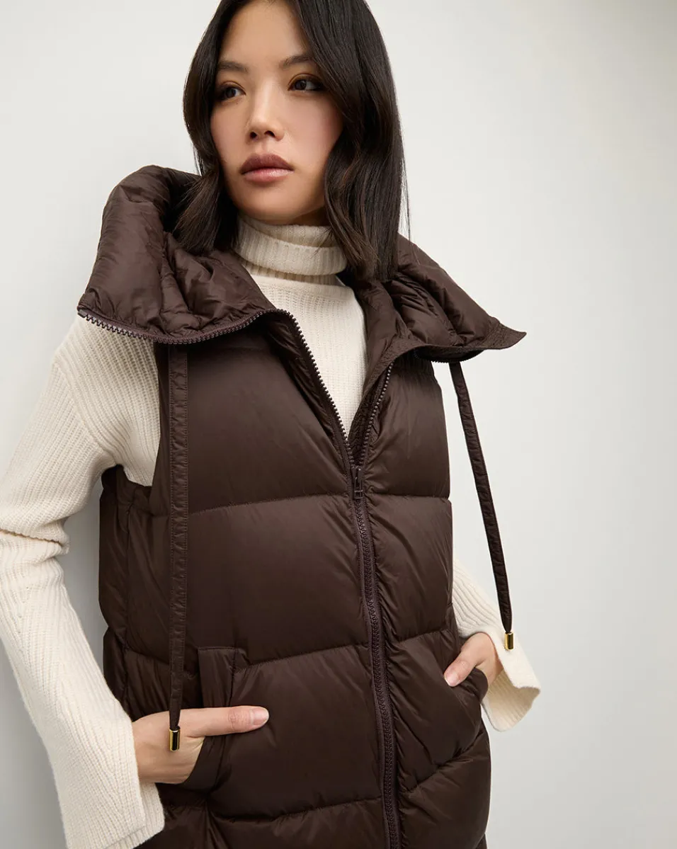 Bria Puffer Vest in Dark Chocolate>Veronica Beard Outlet