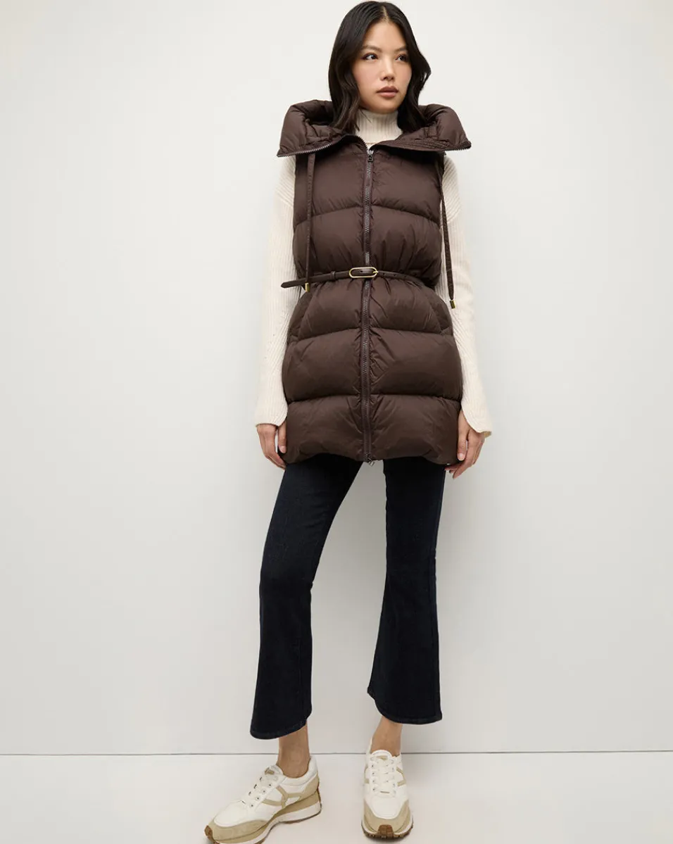 Bria Puffer Vest in Dark Chocolate>Veronica Beard Outlet