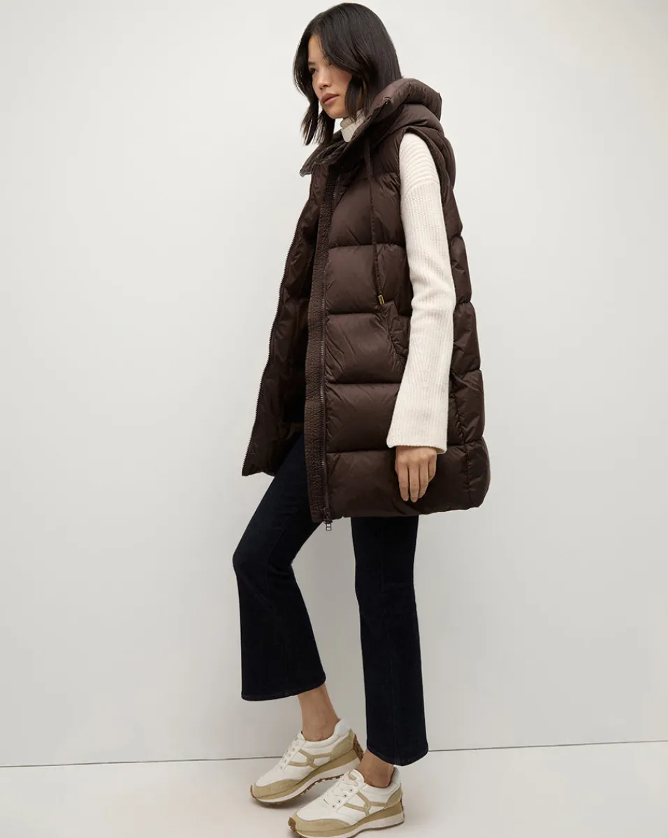 Bria Puffer Vest in Dark Chocolate>Veronica Beard Outlet