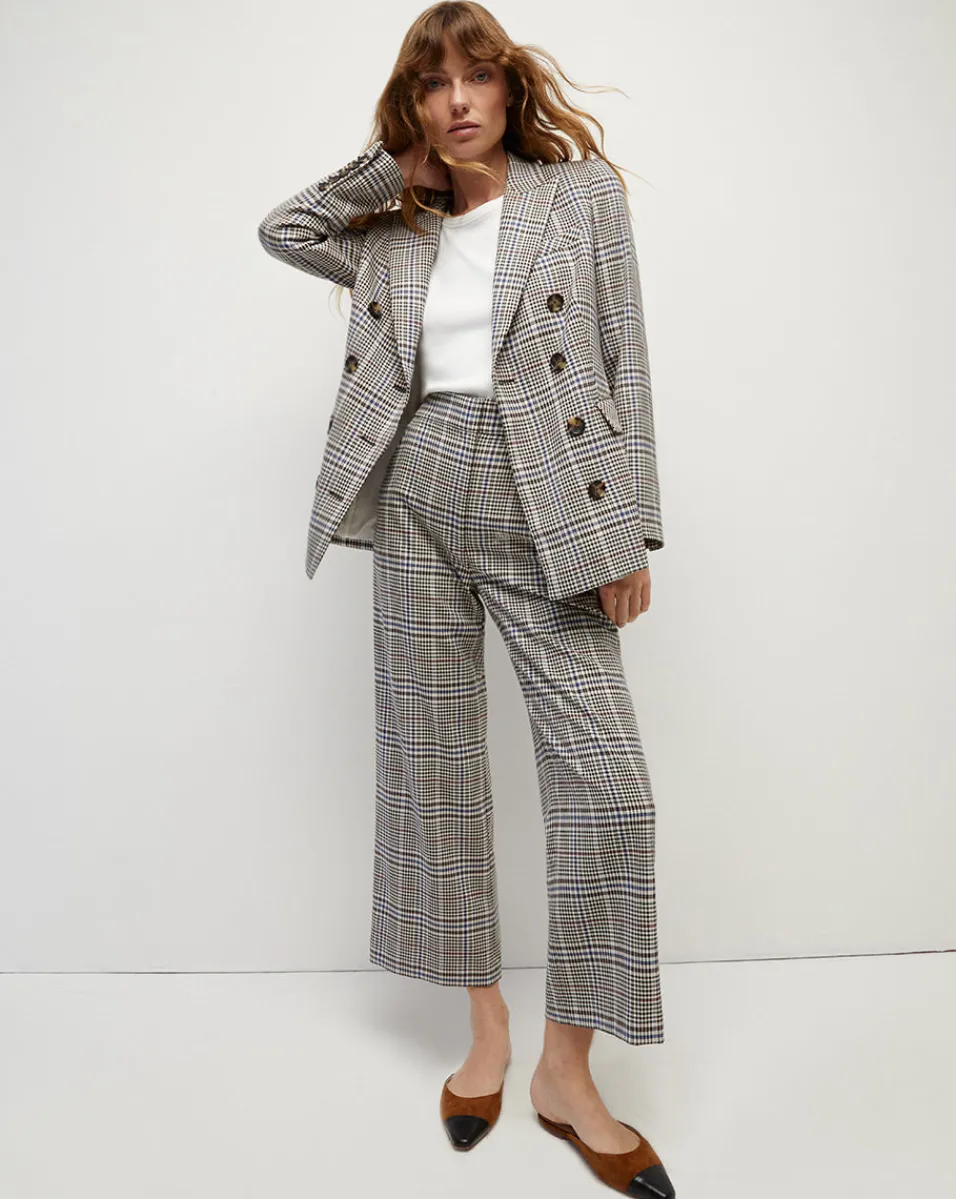 Brixton Plaid Wide-Leg Cropped Pant>Veronica Beard New
