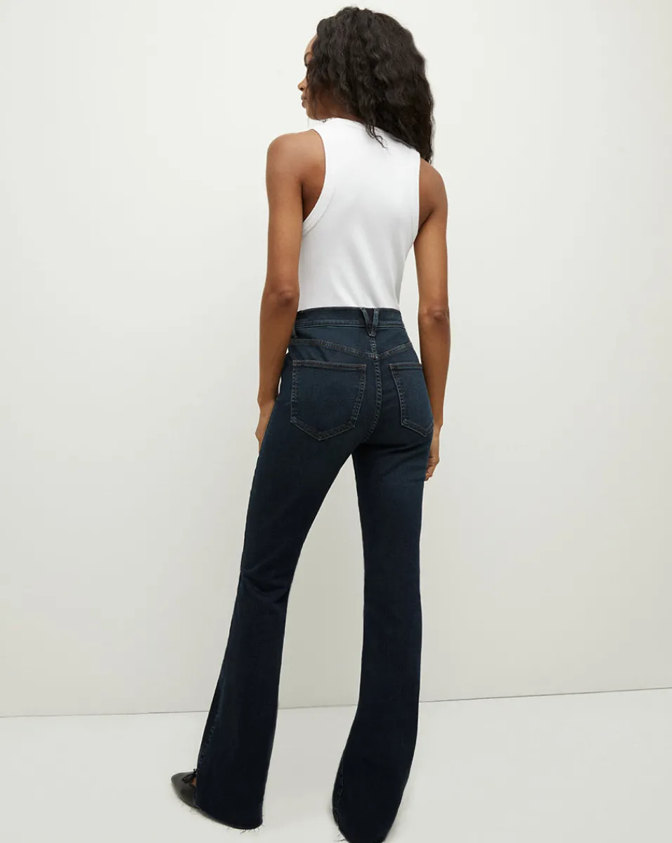 Cameron Raw Hem Bootcut Jean in Dark Ink>Veronica Beard Outlet