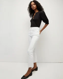 Carly Raw Hem Kick-Flare Jean in><noscript><img width=