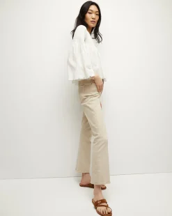 Carolina Khaki High-Rise Crop-Flare Jean><noscript><img width=