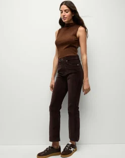 Carson Ankle Flare Velvet in Dark Chocolate>Veronica Beard Clearance