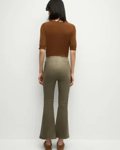 Carson Coated Off-Duty Kick-Flare Jean in Army High Gloss><noscript><img width=