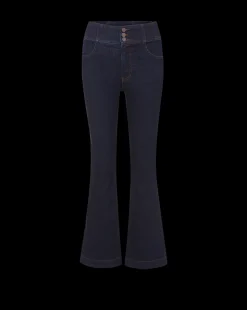 Carson Corset Waist Kick-Flare Jean in Indigo Rinse><noscript><img width=