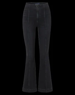 Carson Kick-Flare Jean in Washed Black Denim><noscript><img width=