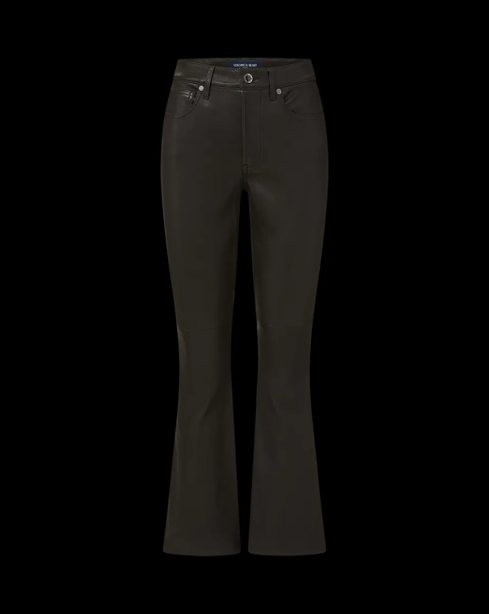 Carson Kick-Flare Leather Pant in>Veronica Beard Best