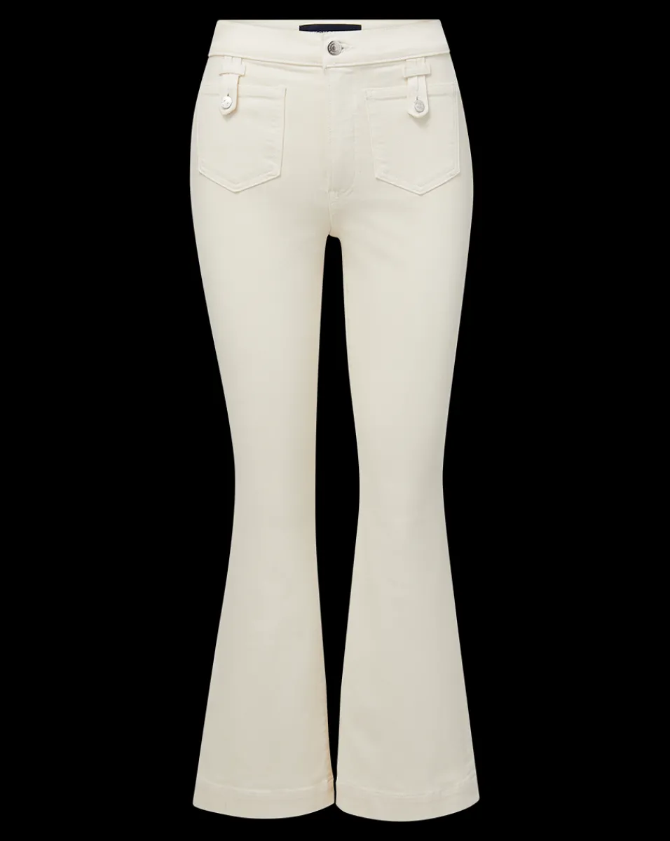 Carson Patch Pocket Kick-Flare Jean in Ecru>Veronica Beard Hot