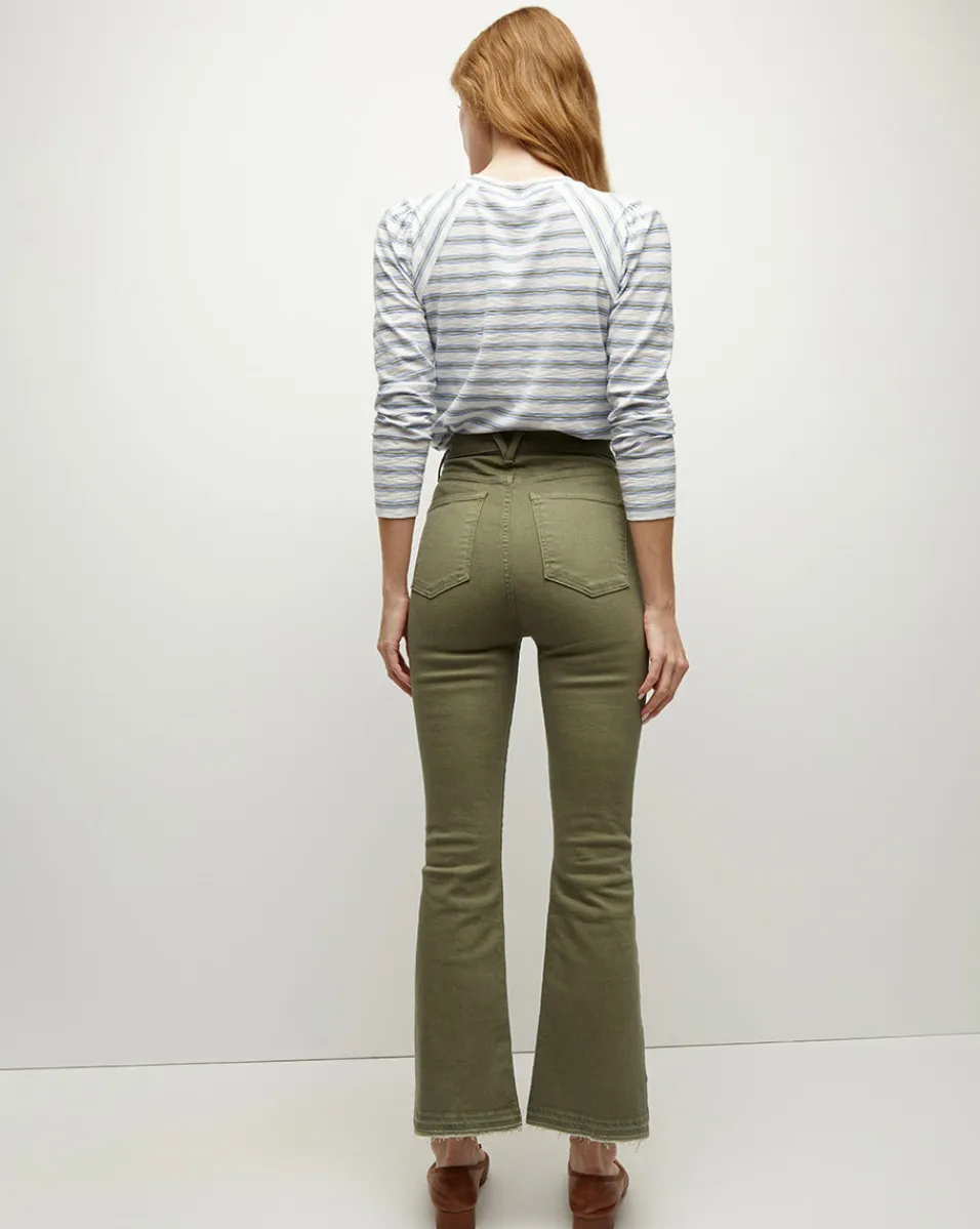 Carson Released Hem Kick-Flare Jean in Stone Army>Veronica Beard Clearance