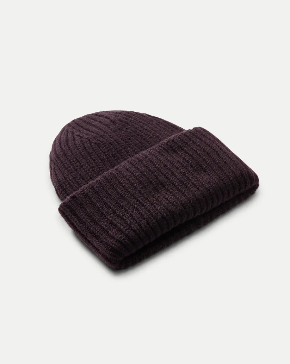 Cashmere Foldover Beanie in Dark Chocolate>Veronica Beard Sale