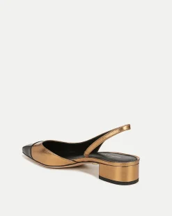 Cecile Cap-Toe Leather Slingback><noscript><img width=