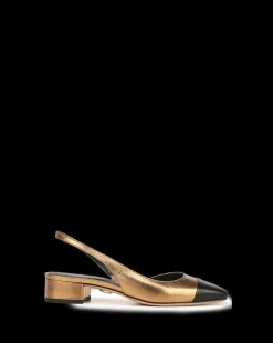 Cecile Cap-Toe Leather Slingback><noscript><img width=