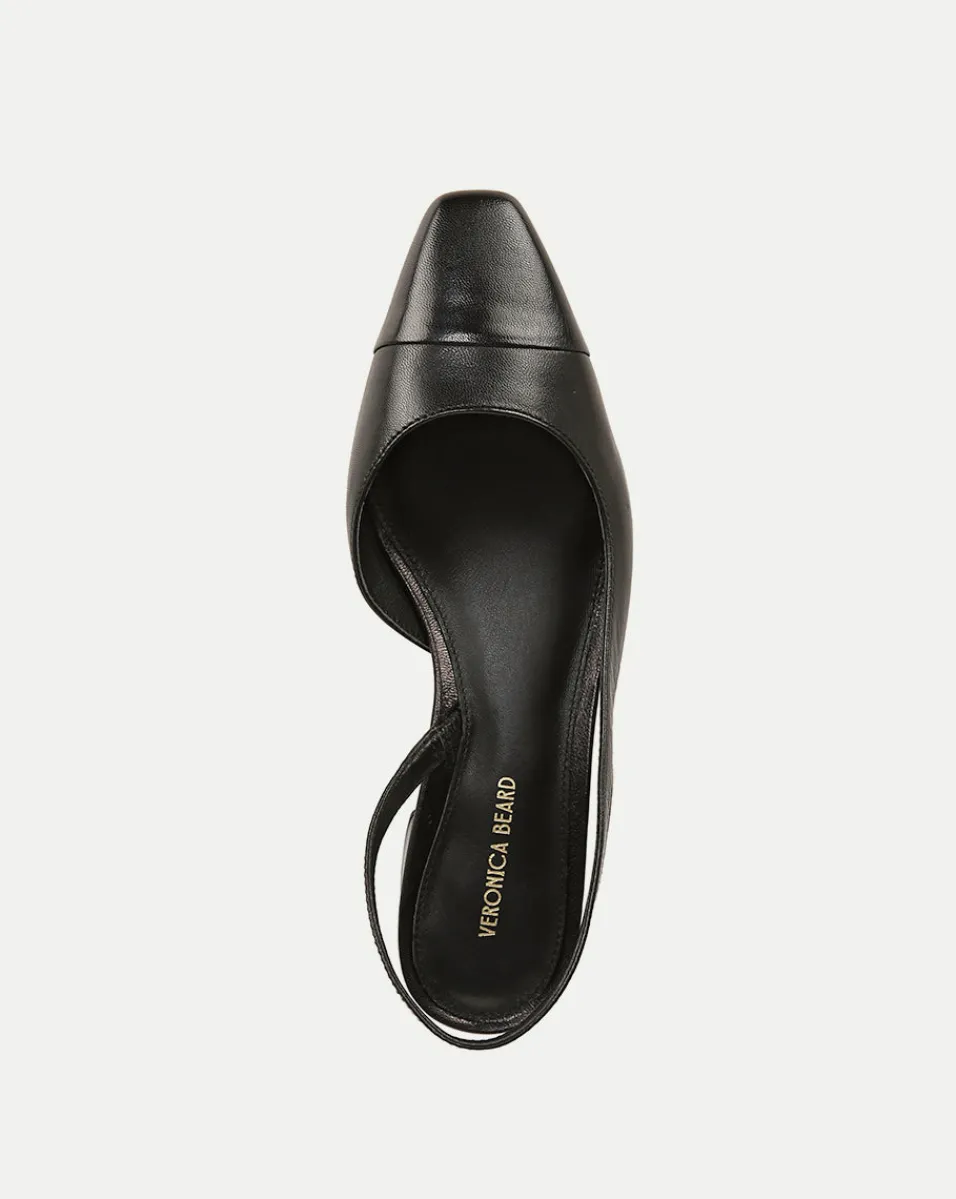 Cecile Cap-Toe Leather Slingback in>Veronica Beard Clearance