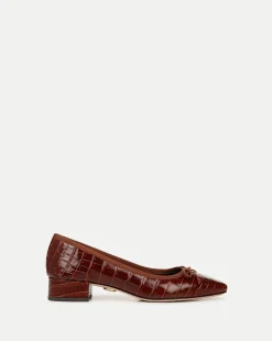 Cecile Croc-Embossed Ballet Pump in>Veronica Beard Discount