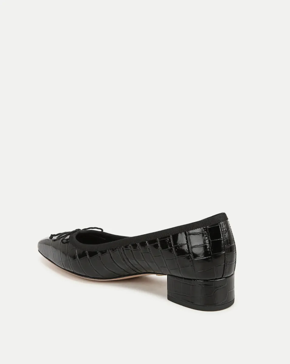 Cecile Croc-Embossed Ballet Pump in>Veronica Beard Best