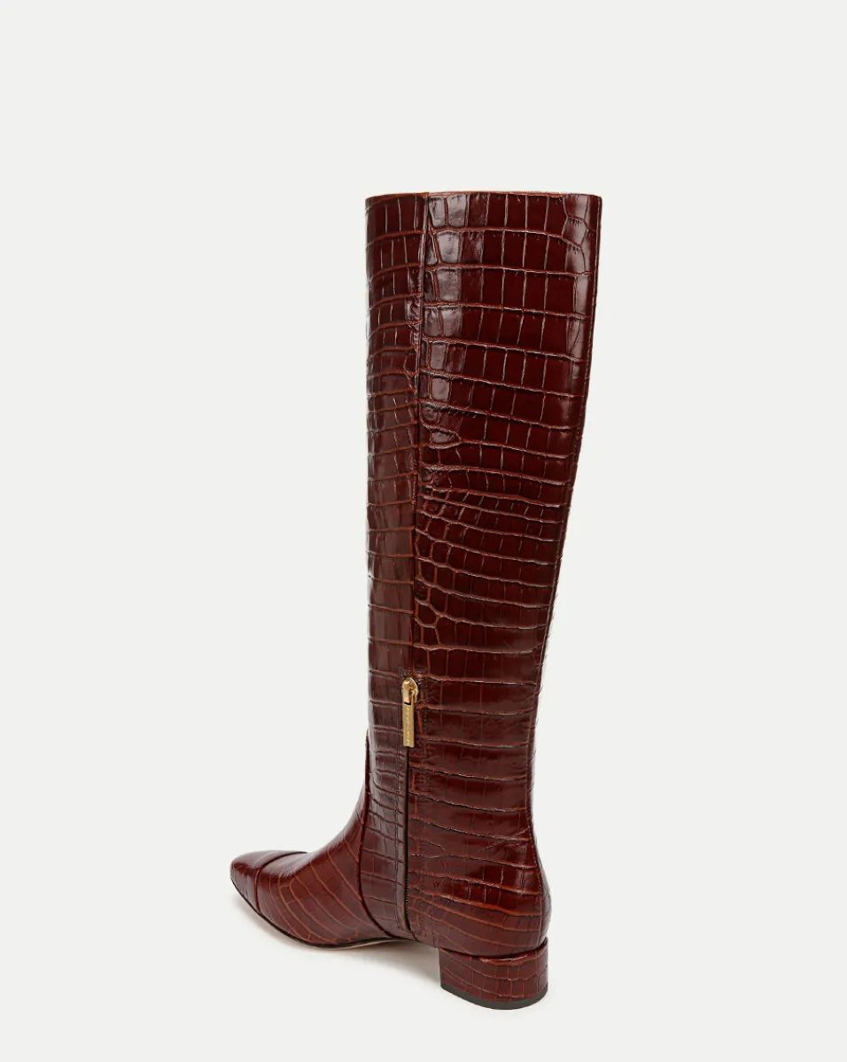 Cecile Croc-Embossed Tall Boot Wide-Calf>Veronica Beard New