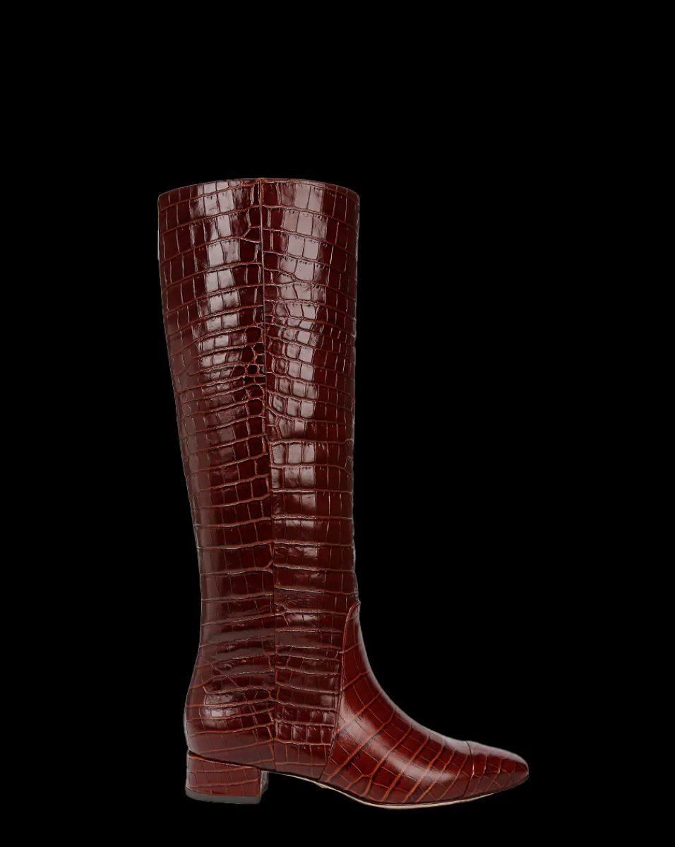 Cecile Croc-Embossed Tall Boot Wide-Calf>Veronica Beard New