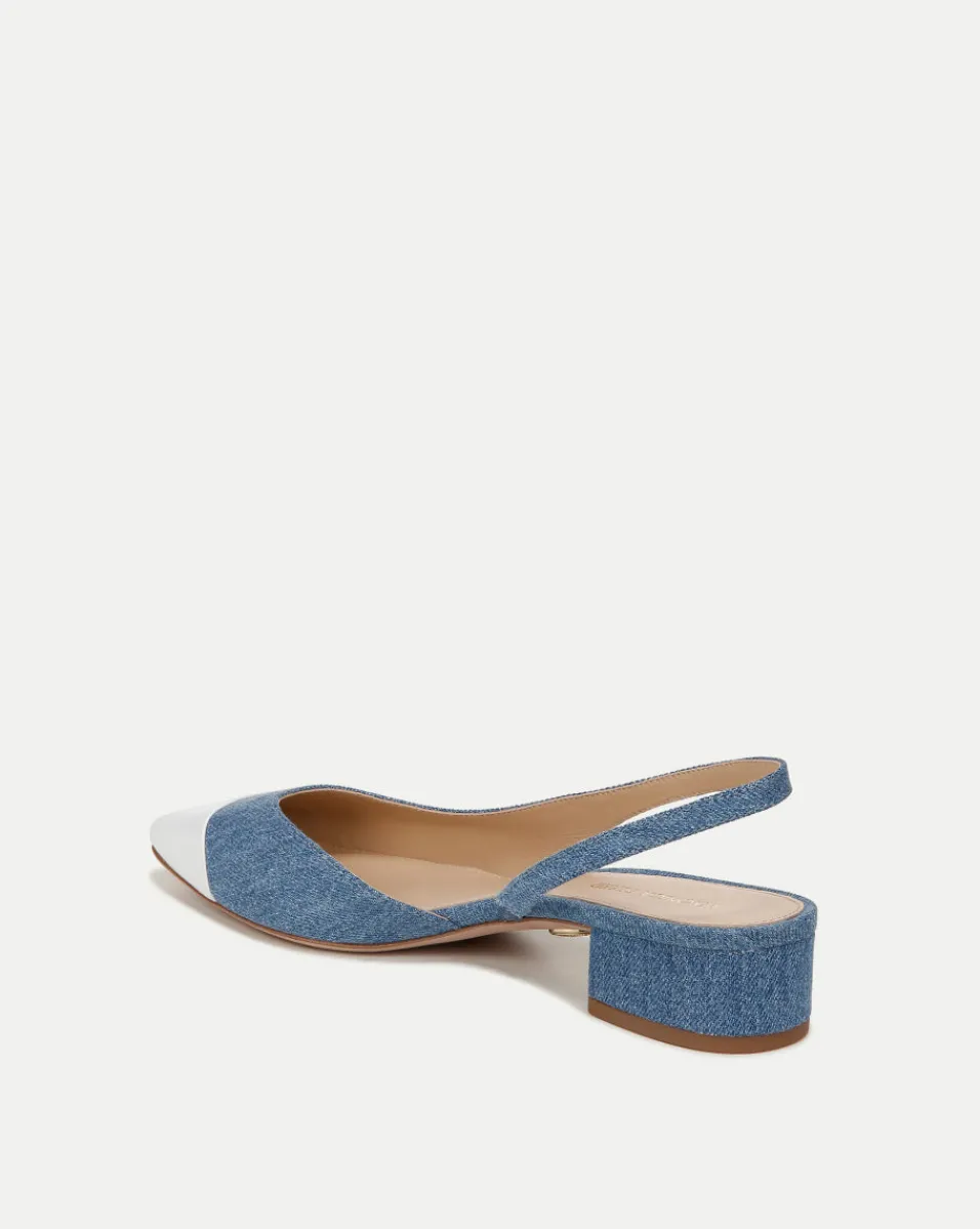 Cecile Denim Cap-Toe Slingback in>Veronica Beard Online
