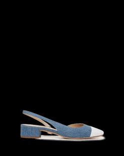 Cecile Denim Cap-Toe Slingback in><noscript><img width=