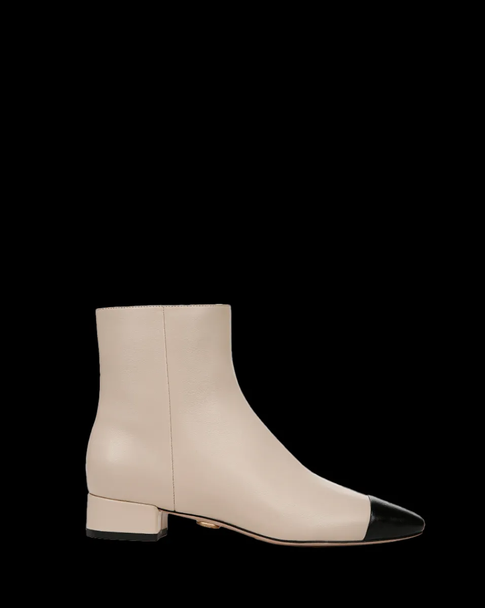 Cecile Leather Cap-Toe Bootie in>Veronica Beard Online