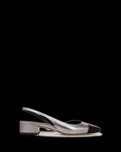 Cecile Leather Cap-Toe Slingback in><noscript><img width=