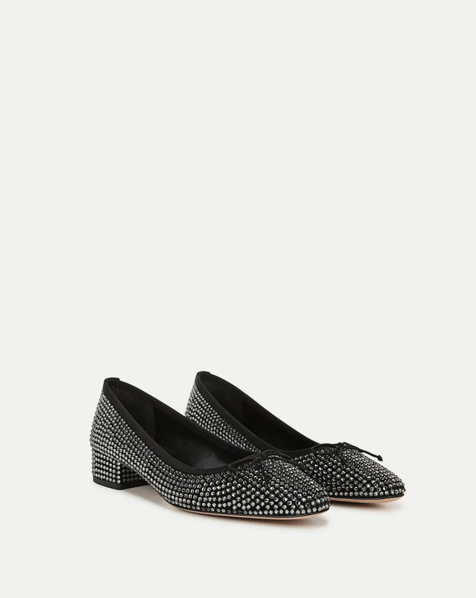 Cecile Rhinestone Ballet Pump in Black Rhinestone>Veronica Beard Sale