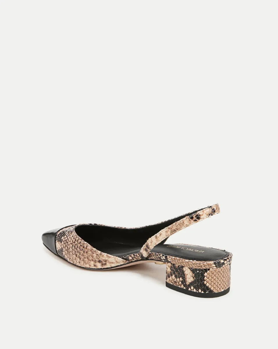 Cecile Snakeskin-Embossed Slingback in>Veronica Beard Discount
