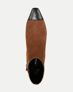 Cecile Suede Cap-Toe Bootie in><noscript><img width=
