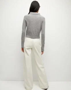 Cheshire Cashmere Cardigan in Heather Grey><noscript><img width=
