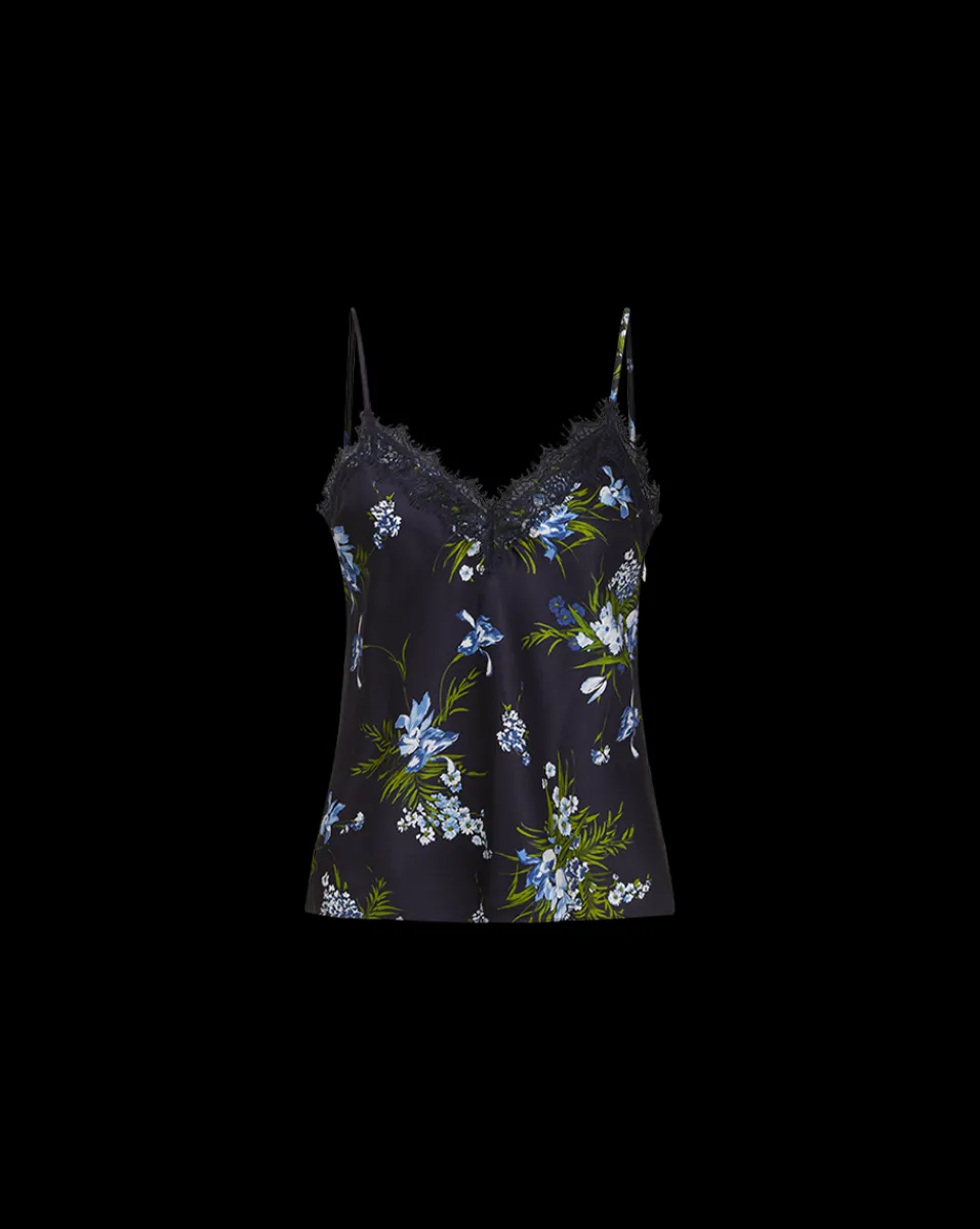 Ciarlo Stretch-Silk Top in Navy Multi>Veronica Beard New