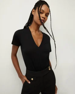 Cindy V-Neck Tee>Veronica Beard Online