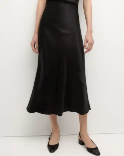 Clover Stretch Silk Midi Skirt in>Veronica Beard New