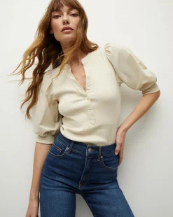 Coralee Puff-Sleeve Tee in>Veronica Beard Clearance