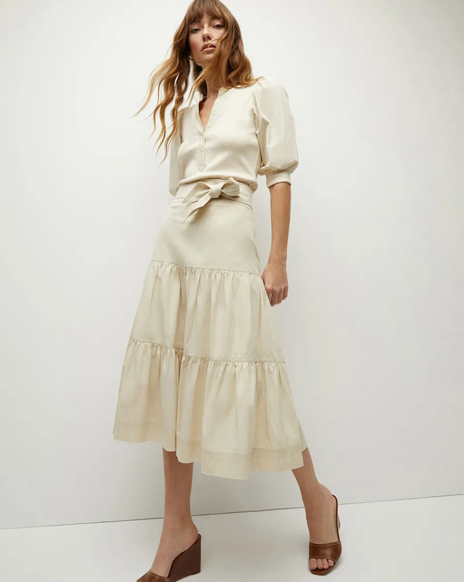 Coralee Puff-Sleeve Tee in>Veronica Beard Clearance