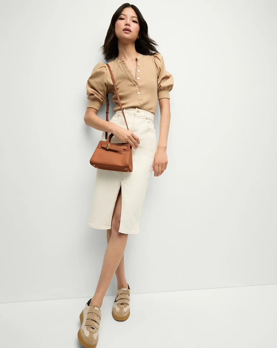 Coralee Puff-Sleeve Tee in>Veronica Beard Outlet