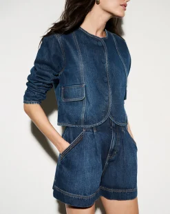 Cordell Denim Jacket in Dusted Oxford><noscript><img width=