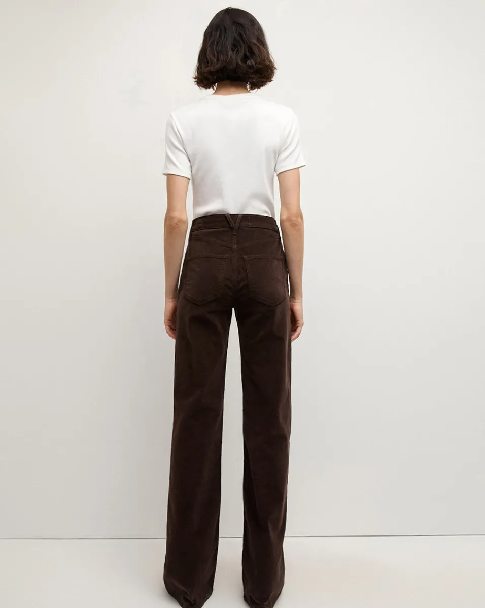 Crosbie Corduroy Wide-Leg Pant in Dark Chocolate>Veronica Beard Hot