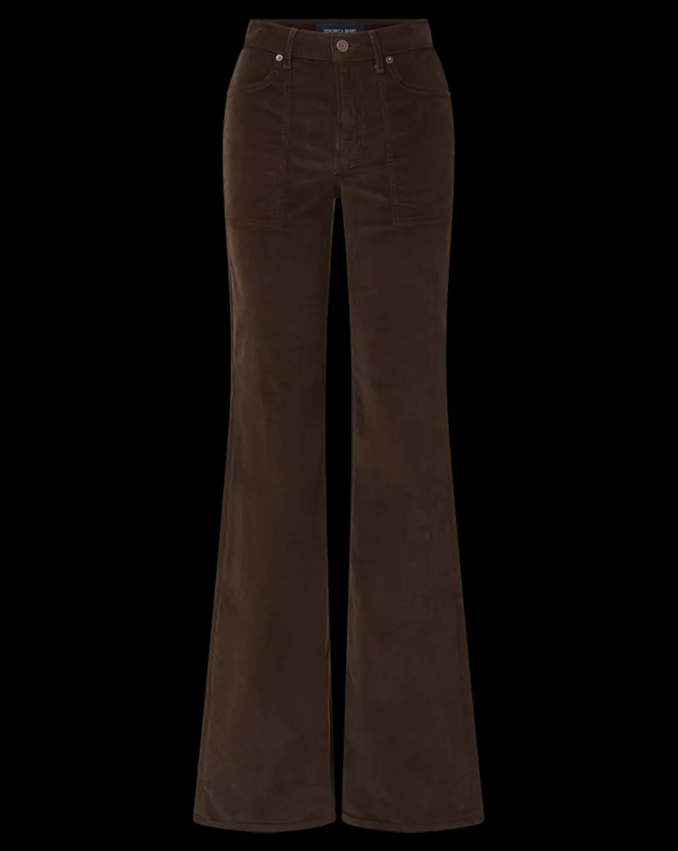 Crosbie Corduroy Wide-Leg Pant in Dark Chocolate>Veronica Beard Hot
