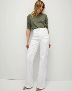 Crosbie Patch Pockets Slim Wide-Leg Jean in>Veronica Beard Discount