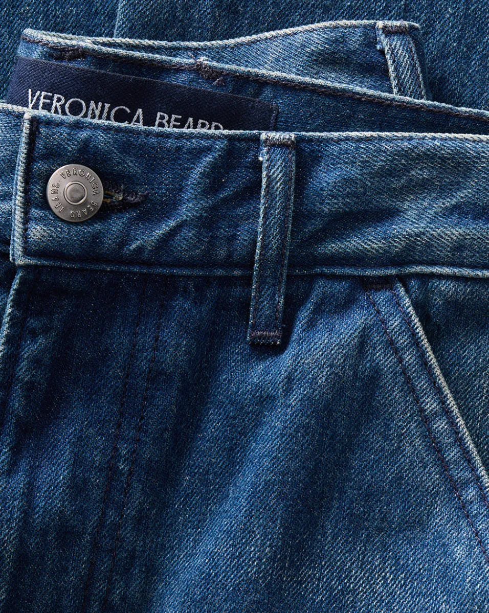Crosbie Patch-Pocket Slim Wide-Leg Jeans in Northern Lights>Veronica Beard Sale