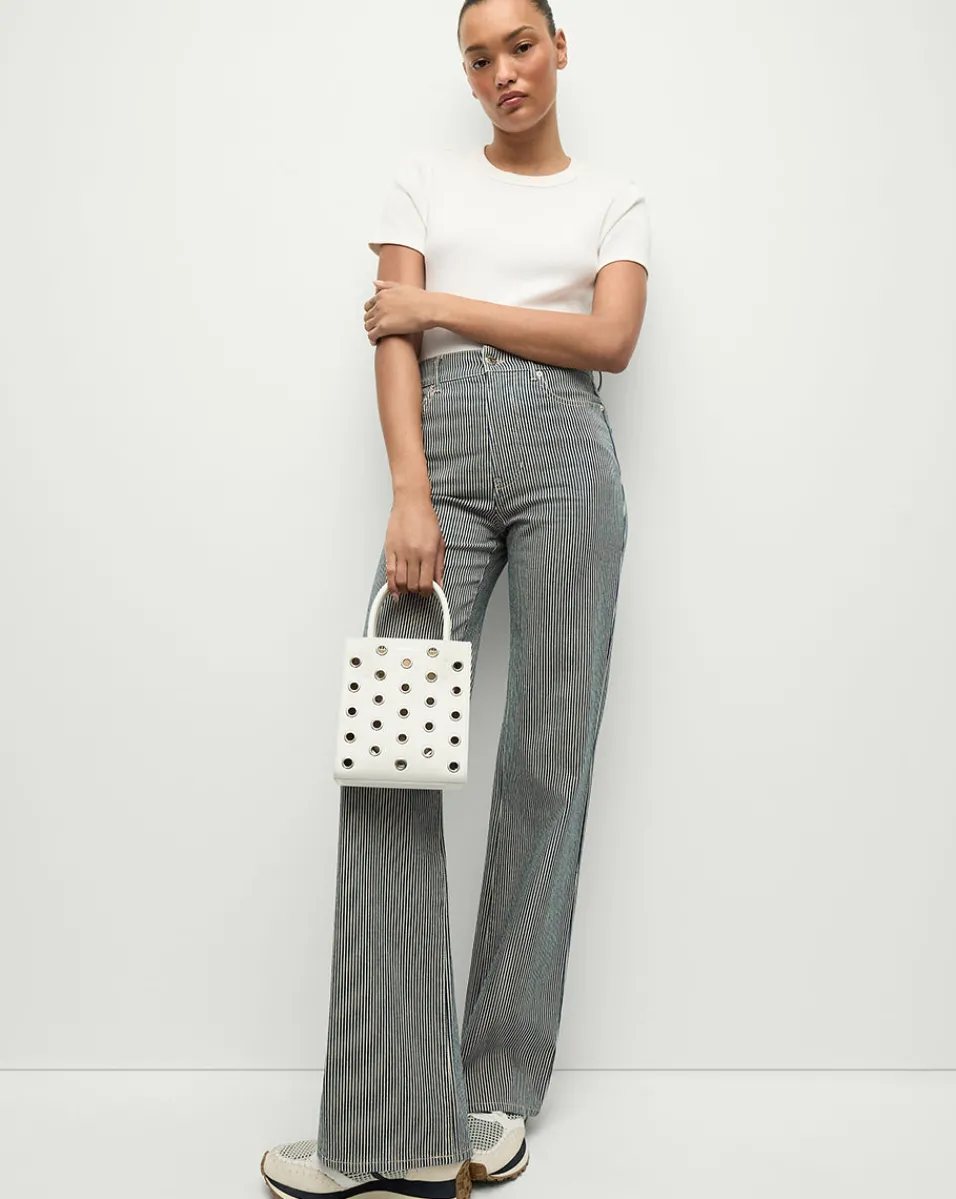 Crosbie Striped Wide-Leg Jean in Solstice Stripe>Veronica Beard Best